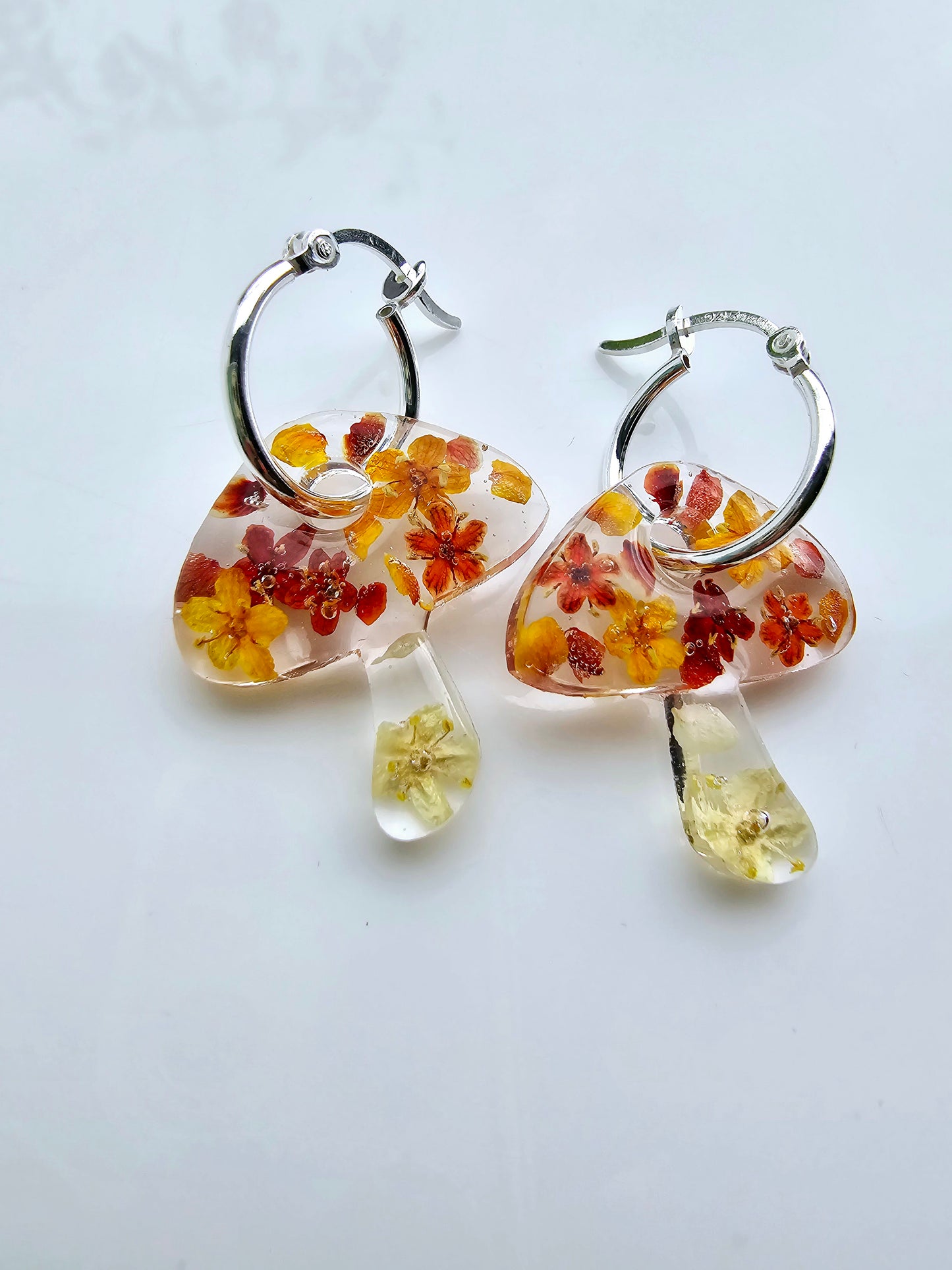 Mushroom hoop earrings