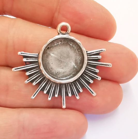 Sun silver plated bezel 34×40mm (16mm blank)