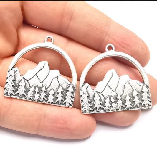 Mountain landscape pendant charm